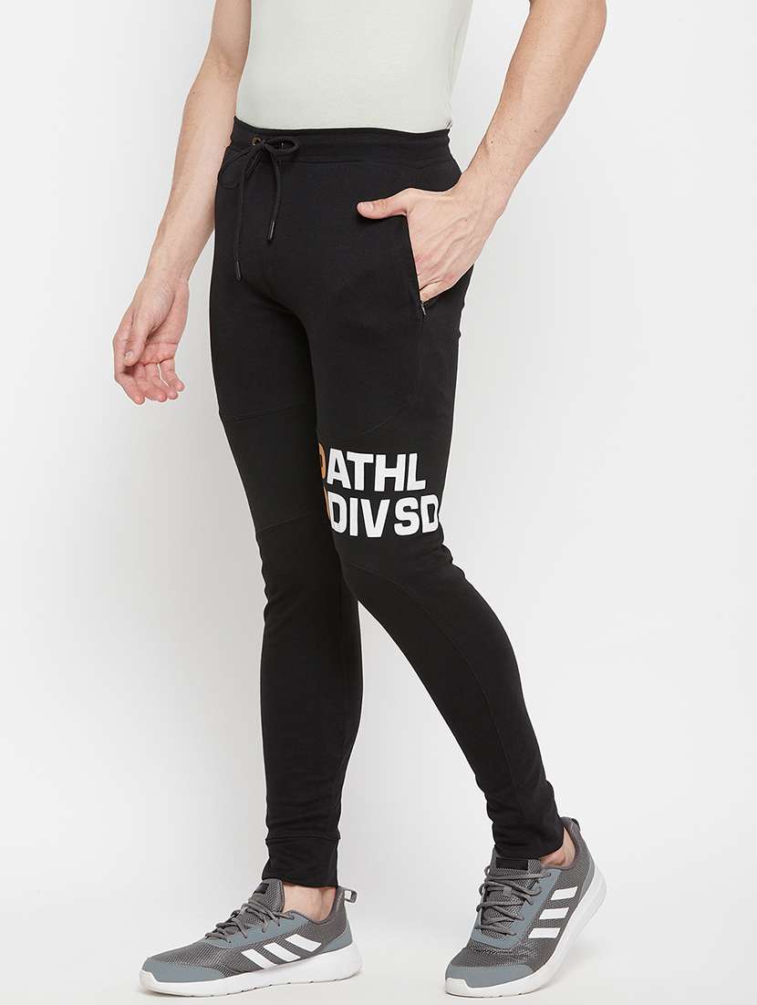 men mid rise slim fit track pant