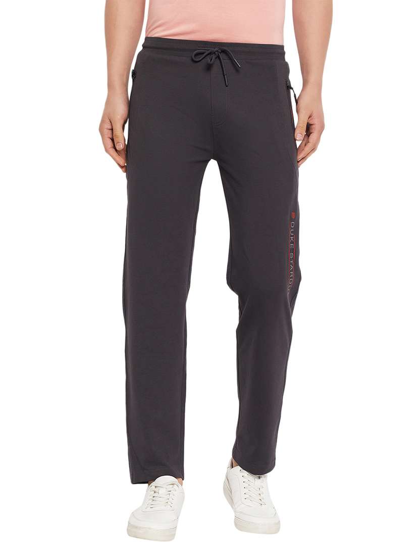 men solid mid rise track pant