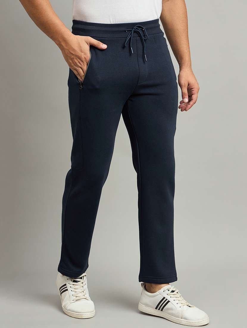 men solid mid rise regular fit track pant - 22264070 -  Standard Image - 2