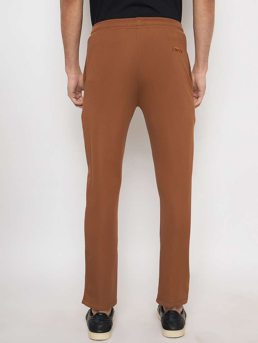 men solid mid rise regular fit track pant - 22264077 -  Standard Image - 2