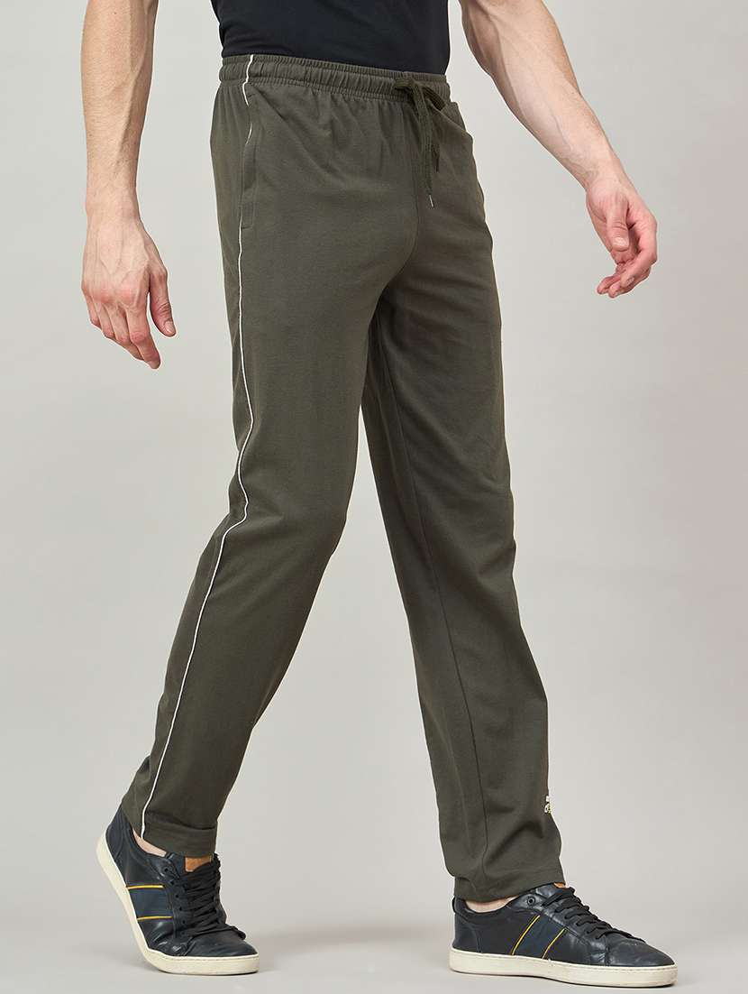 men solid mid rise regular fit track pant - 22264090 -  Standard Image - 2