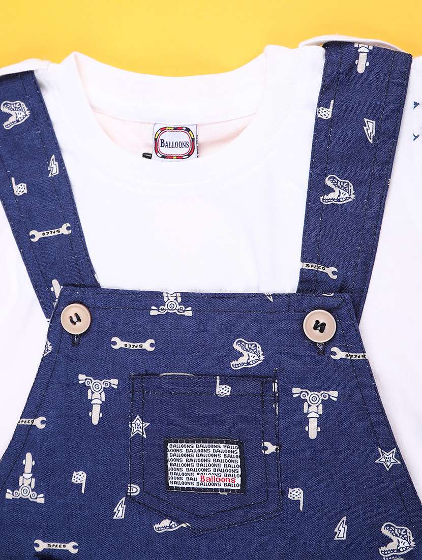 kids printed short sleeve t-shirt & dungaree set - 22264118 -  Standard Image - 2