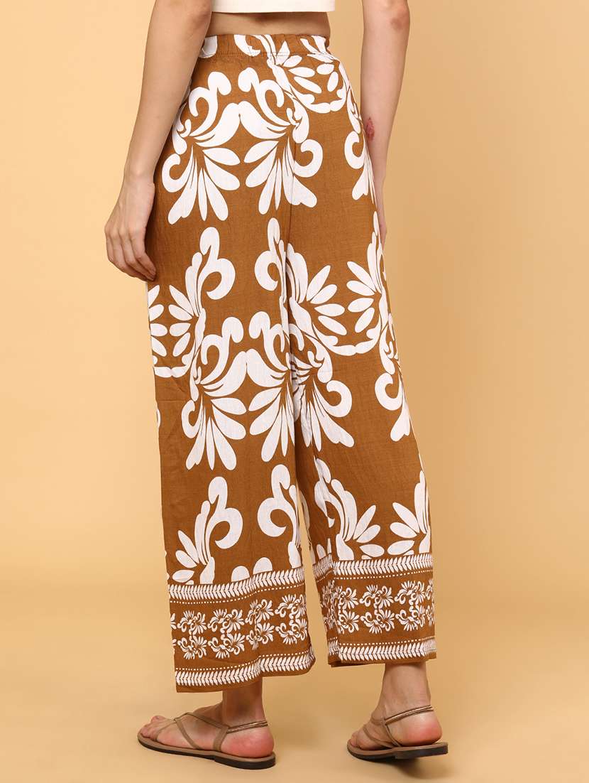 women printed mid rise straight palazzo - 22264120 -  Standard Image - 2