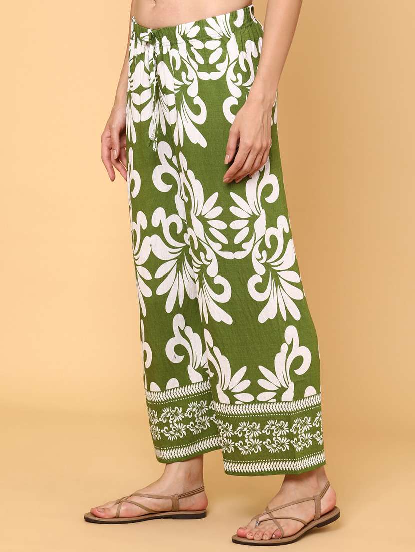 women printed mid rise straight palazzo - 22264121 -  Standard Image - 2