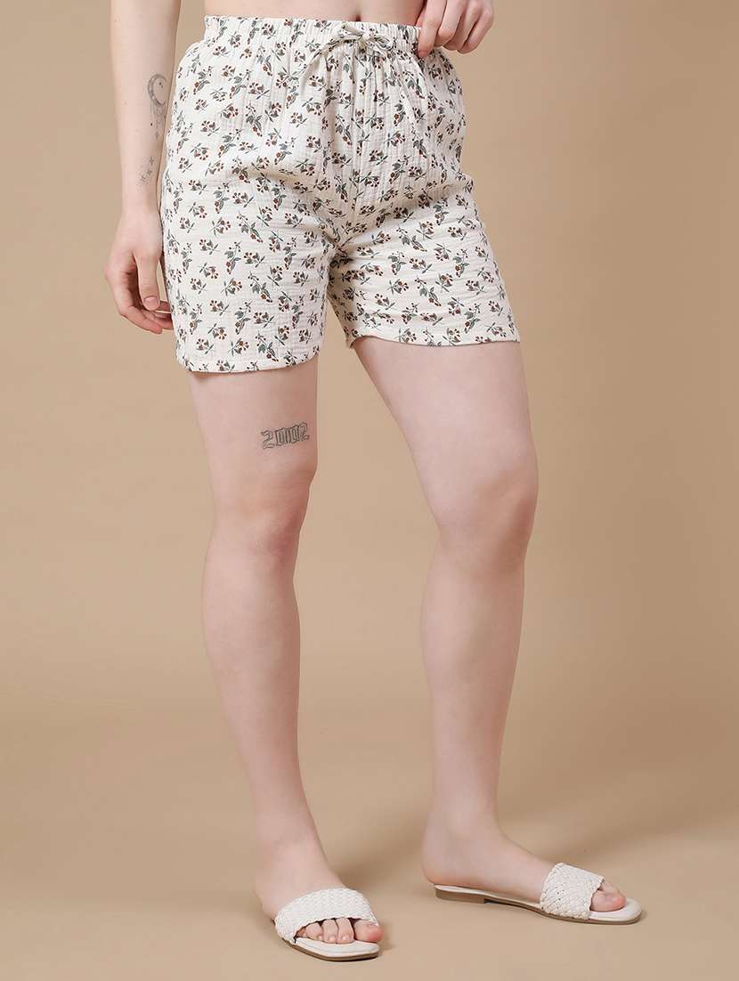 off white cotton regular shorts - 22264144 -  Standard Image - 2