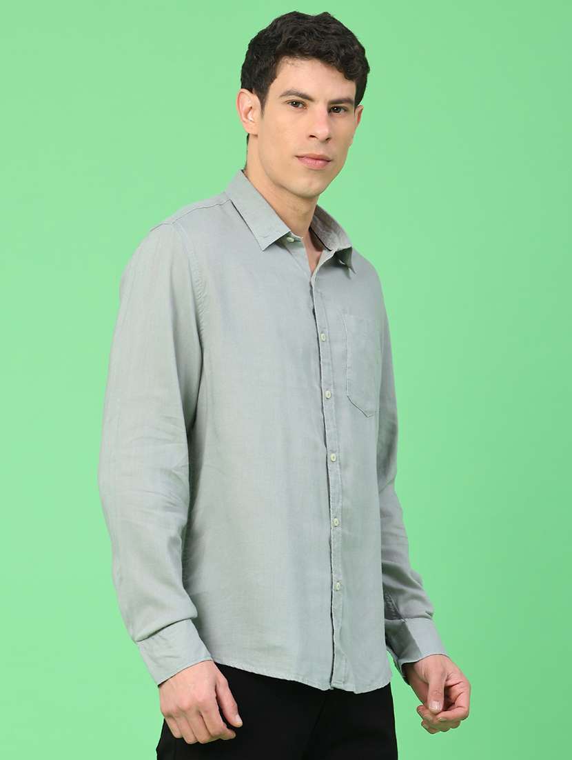 men solid long sleeve regular fit casual shirt - 22264152 -  Standard Image - 2