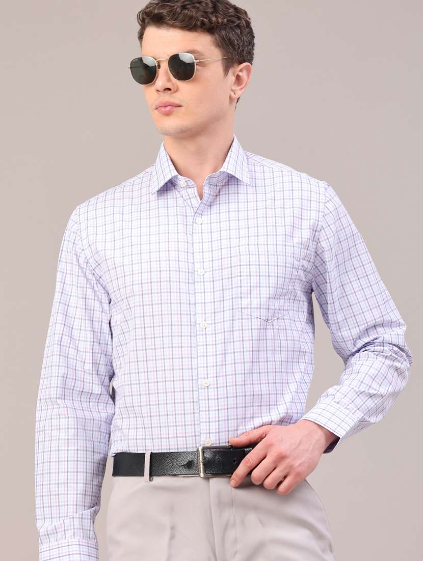 men checkered long sleeve regular fit formal shirt - 22264204 -  Standard Image - 2