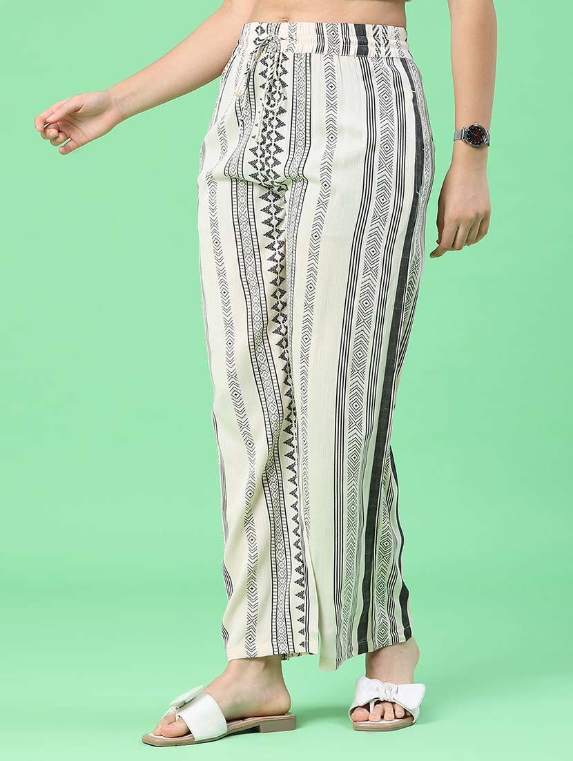 women printed mid rise straight trouser - 22264242 -  Standard Image - 2