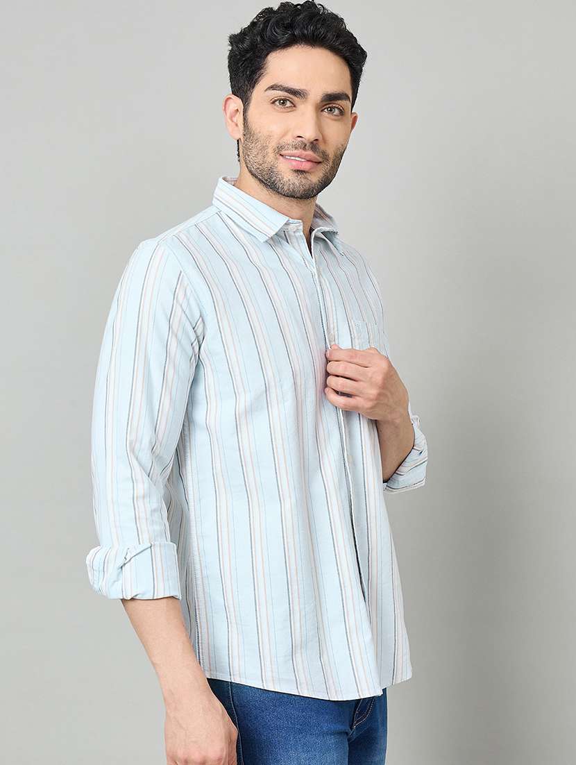men striped long sleeve slim fit casual shirt - 22264262 -  Standard Image - 2