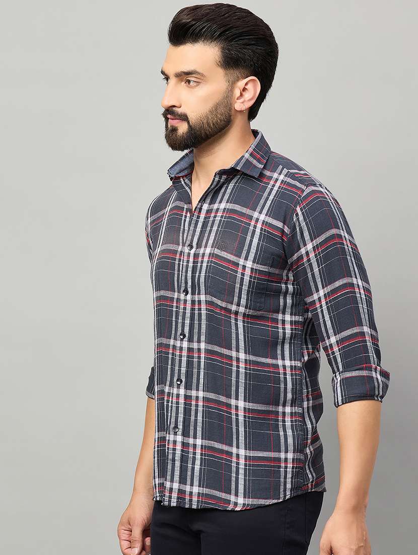 men checkered long sleeve regualr fit casual shirt - 22264263 -  Standard Image - 2