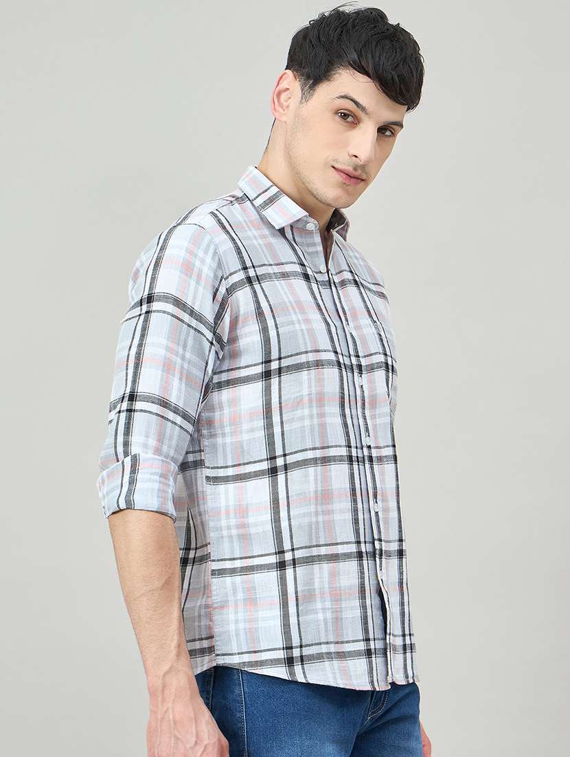 men checkered long sleeve regualr fit casual shirt - 22264264 -  Standard Image - 2