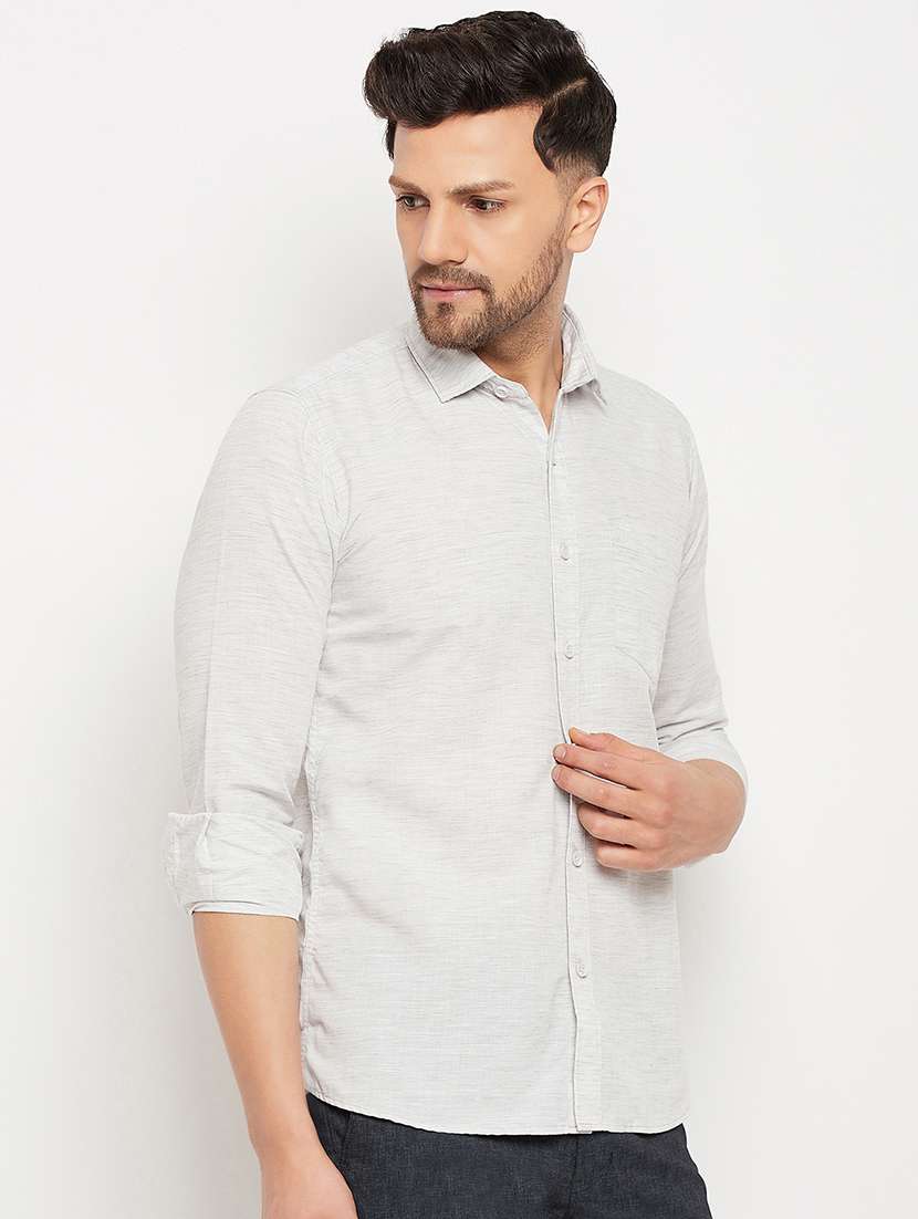 men self design long sleeve slim fit casual shirt - 22264265 -  Standard Image - 2