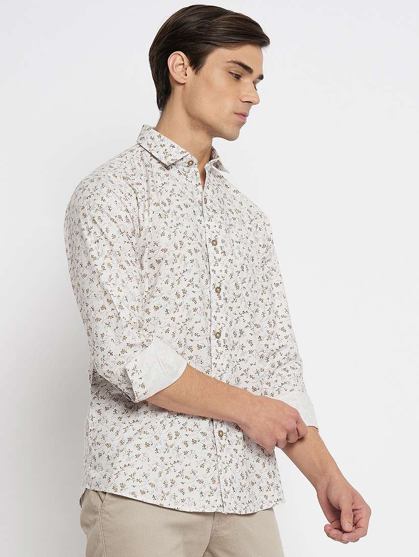 men printed long sleeve slim fit casual shirt - 22264269 -  Standard Image - 2