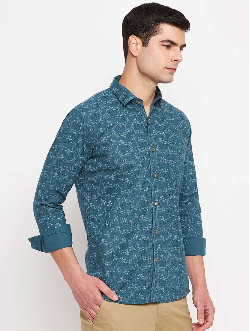 men printed long sleeve slim fit casual shirt - 22264270 -  Standard Image - 2