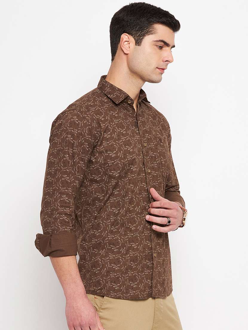 men printed long sleeve slim fit casual shirt - 22264271 -  Standard Image - 2