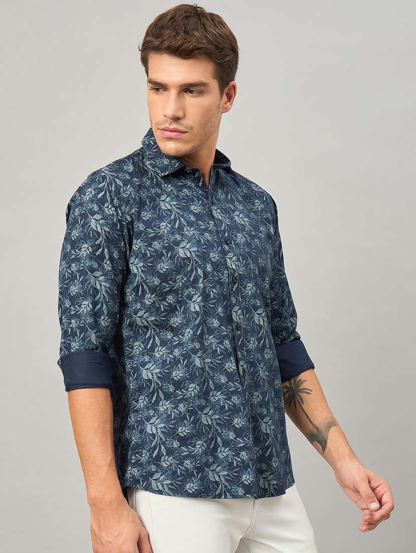 men printed long sleeve slim fit casual shirt - 22264272 -  Standard Image - 2