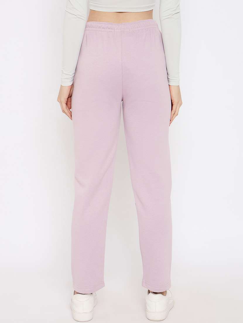 women solid high rise track pant - 22264275 -  Standard Image - 2