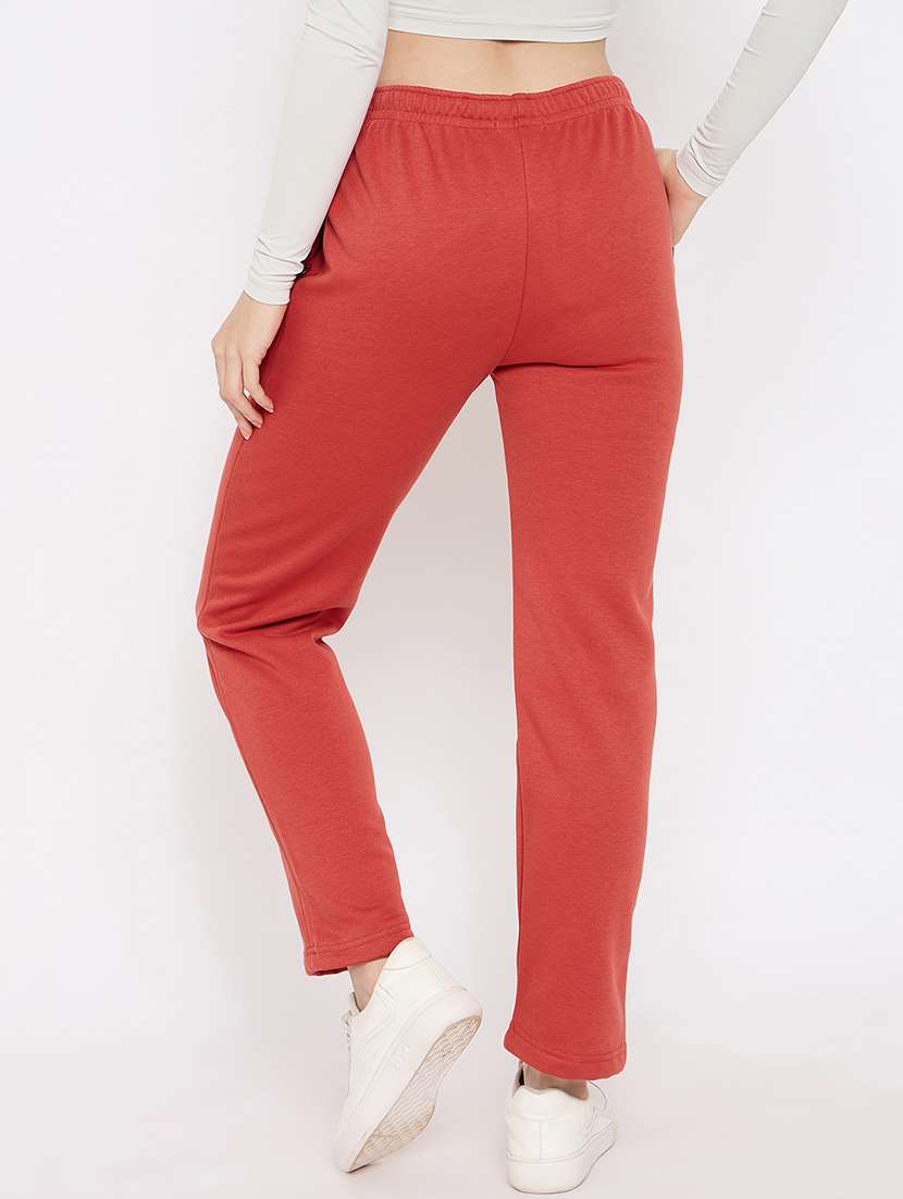 women solid high rise track pant - 22264276 -  Standard Image - 2