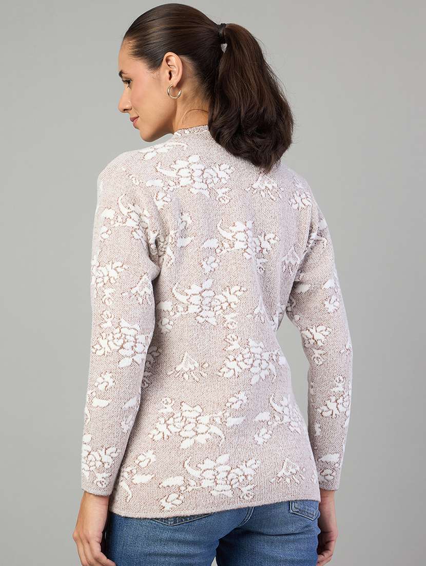 women self designed long sleeve cardigan - 22264287 -  Standard Image - 2