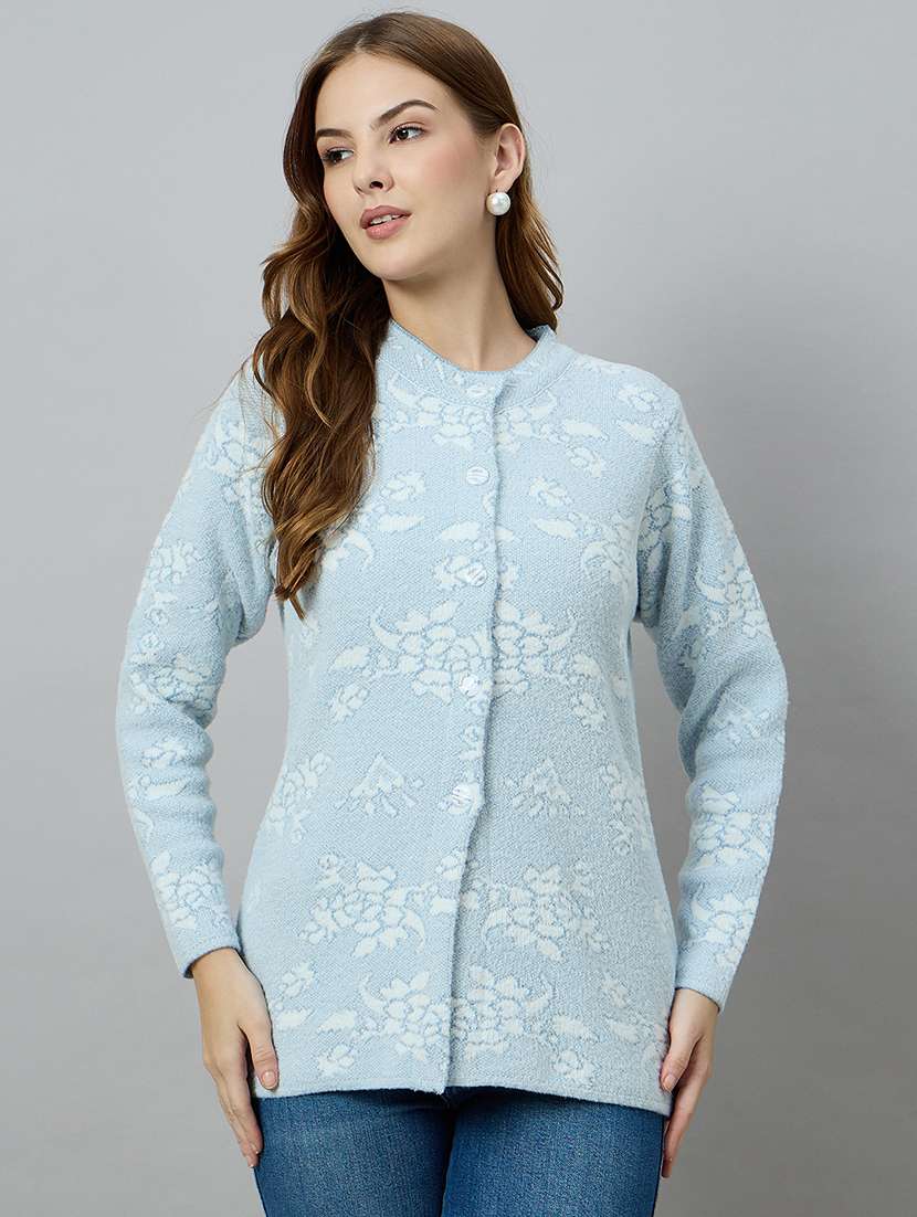 women self designed long sleeve cardigan