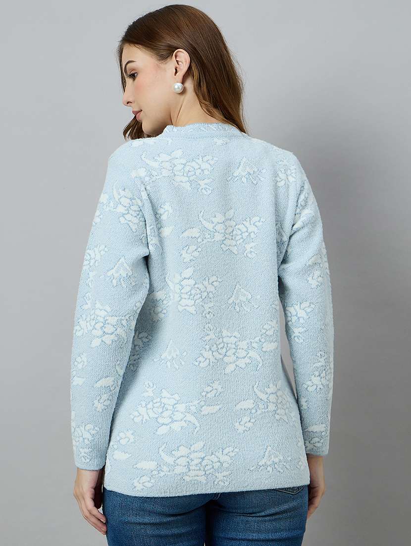 women self designed long sleeve cardigan - 22264290 -  Standard Image - 2