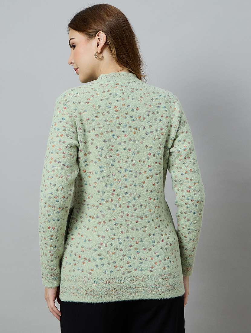 women self designed long sleeve cardigan - 22264292 -  Standard Image - 2