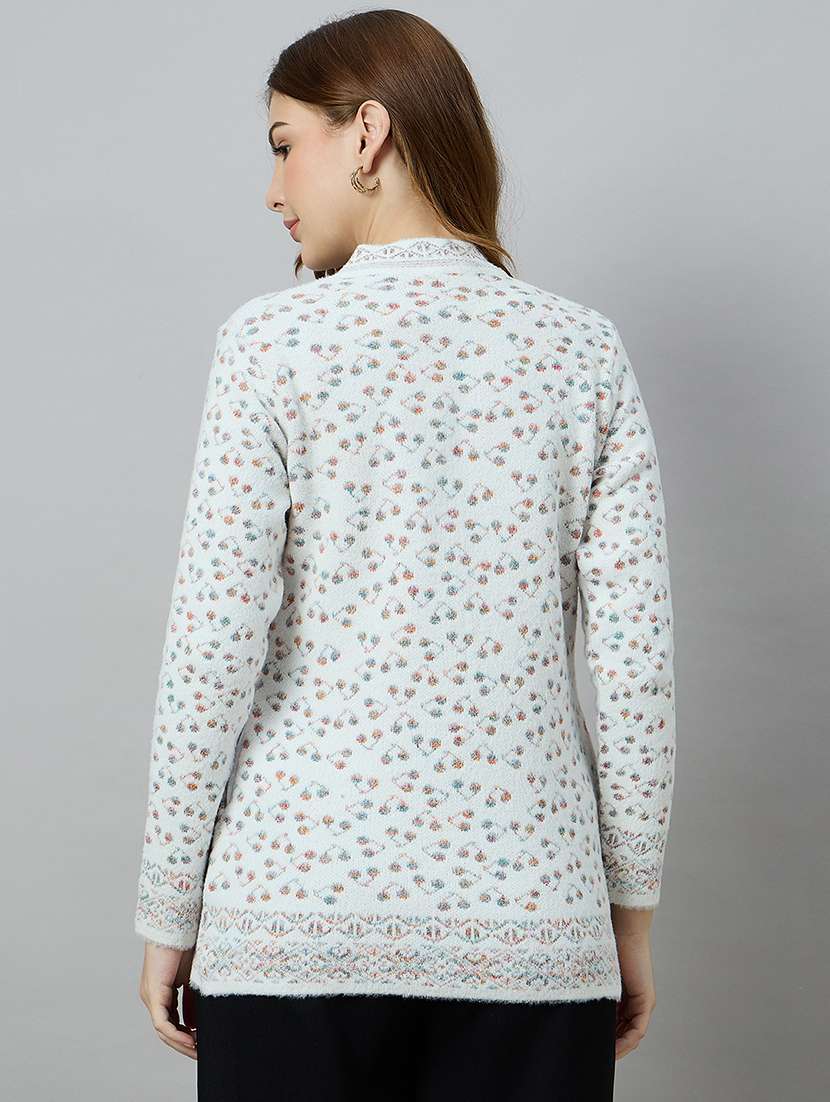women self designed long sleeve cardigan - 22264294 -  Standard Image - 2