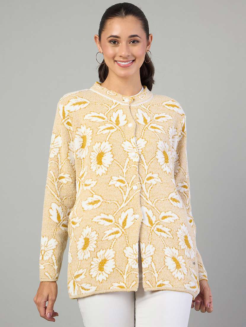 women self designed long sleeve cardigan