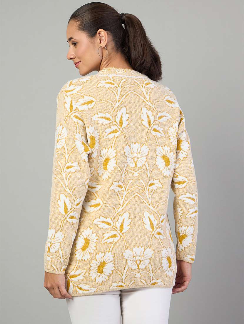 women self designed long sleeve cardigan - 22264296 -  Standard Image - 2