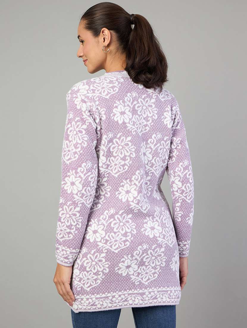 women self designed long sleeve cardigan - 22264306 -  Standard Image - 2