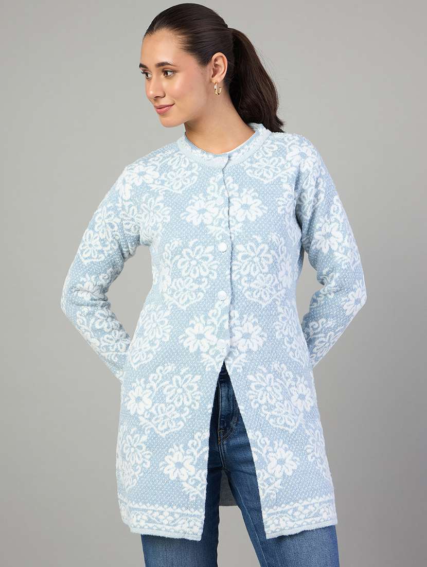 women self designed long sleeve cardigan