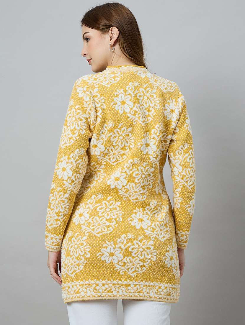 women self designed long sleeve cardigan - 22264309 -  Standard Image - 2