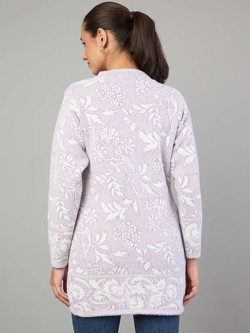 women self designed long sleeve cardigan - 22264311 -  Standard Image - 2