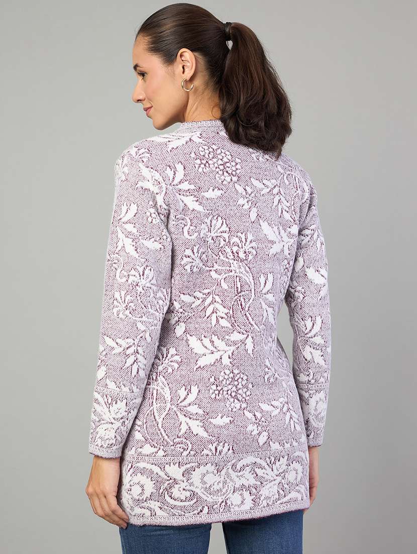 women self designed long sleeve cardigan - 22264313 -  Standard Image - 2