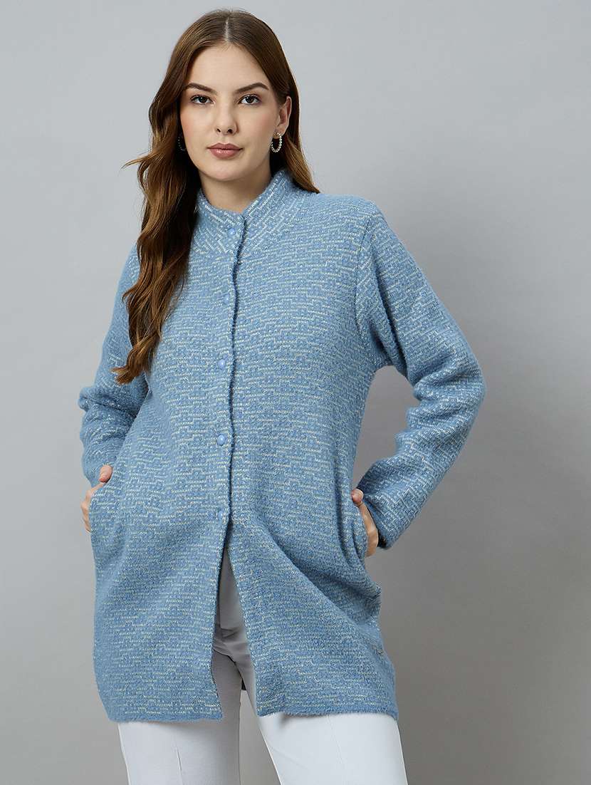 women self designed long sleeve cardigan