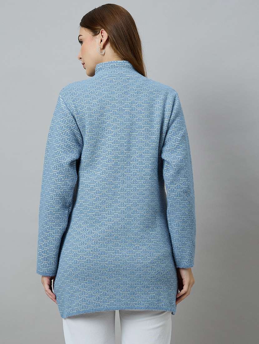 women self designed long sleeve cardigan - 22264315 -  Standard Image - 2