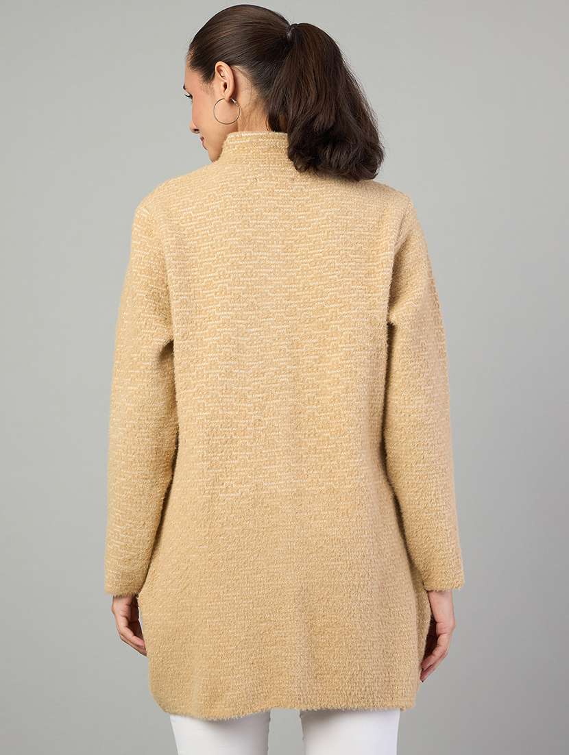 women self designed long sleeve cardigan - 22264316 -  Standard Image - 2