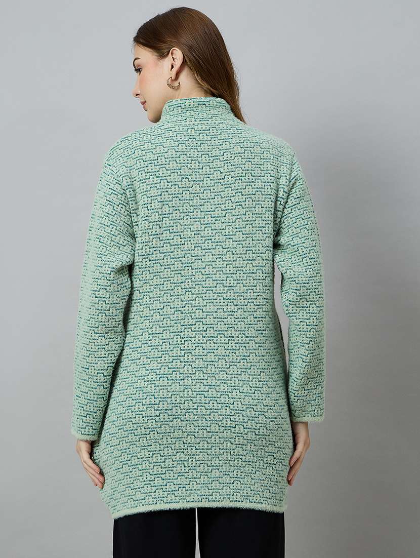 women self designed long sleeve cardigan - 22264318 -  Standard Image - 2