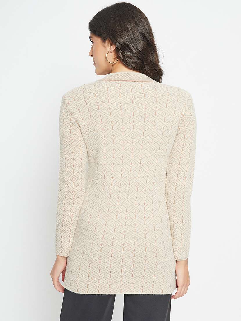 women self designed long sleeve cardigan - 22264319 -  Standard Image - 2