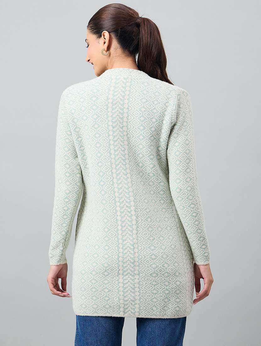 women self designed long sleeve cardigan - 22264331 -  Standard Image - 2