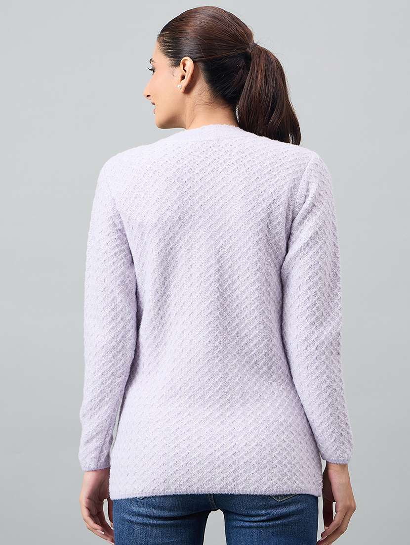 women self designed long sleeve cardigan - 22264334 -  Standard Image - 2