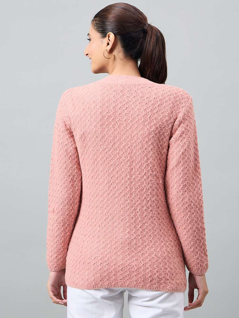 women self designed long sleeve cardigan - 22264335 -  Standard Image - 2