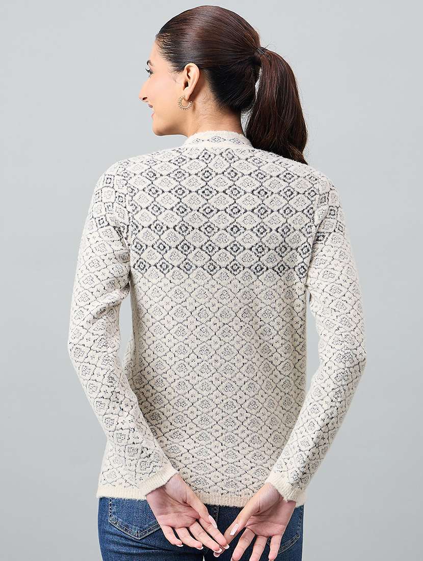 women self designed long sleeve cardigan - 22264336 -  Standard Image - 2