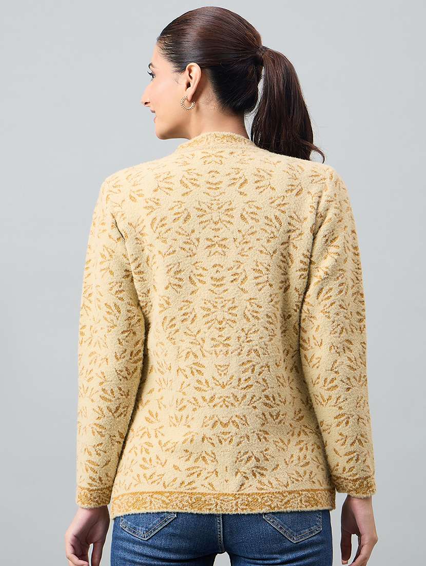 women self designed long sleeve cardigan - 22264340 -  Standard Image - 2