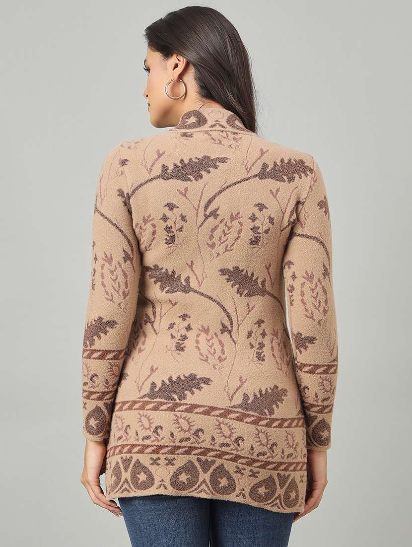 women self designed long sleeve cardigan - 22264341 -  Standard Image - 2