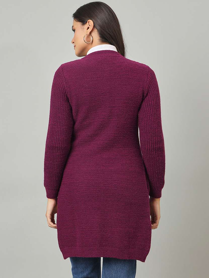 women self designed long sleeve cardigan - 22264344 -  Standard Image - 2