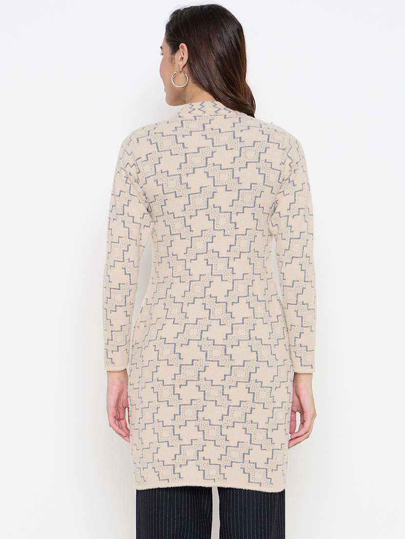 women self designed long sleeve cardigan - 22264350 -  Standard Image - 2