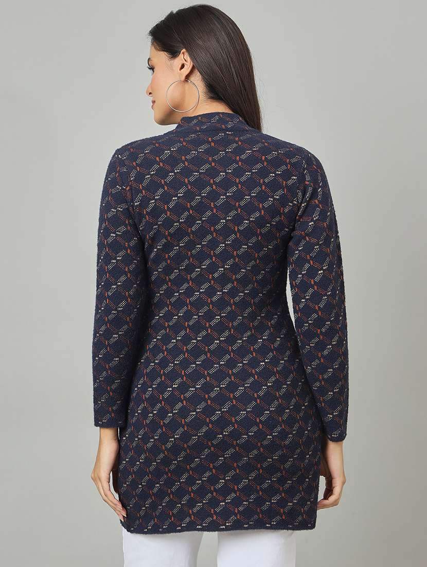 women self designed long sleeve cardigan - 22264351 -  Standard Image - 2