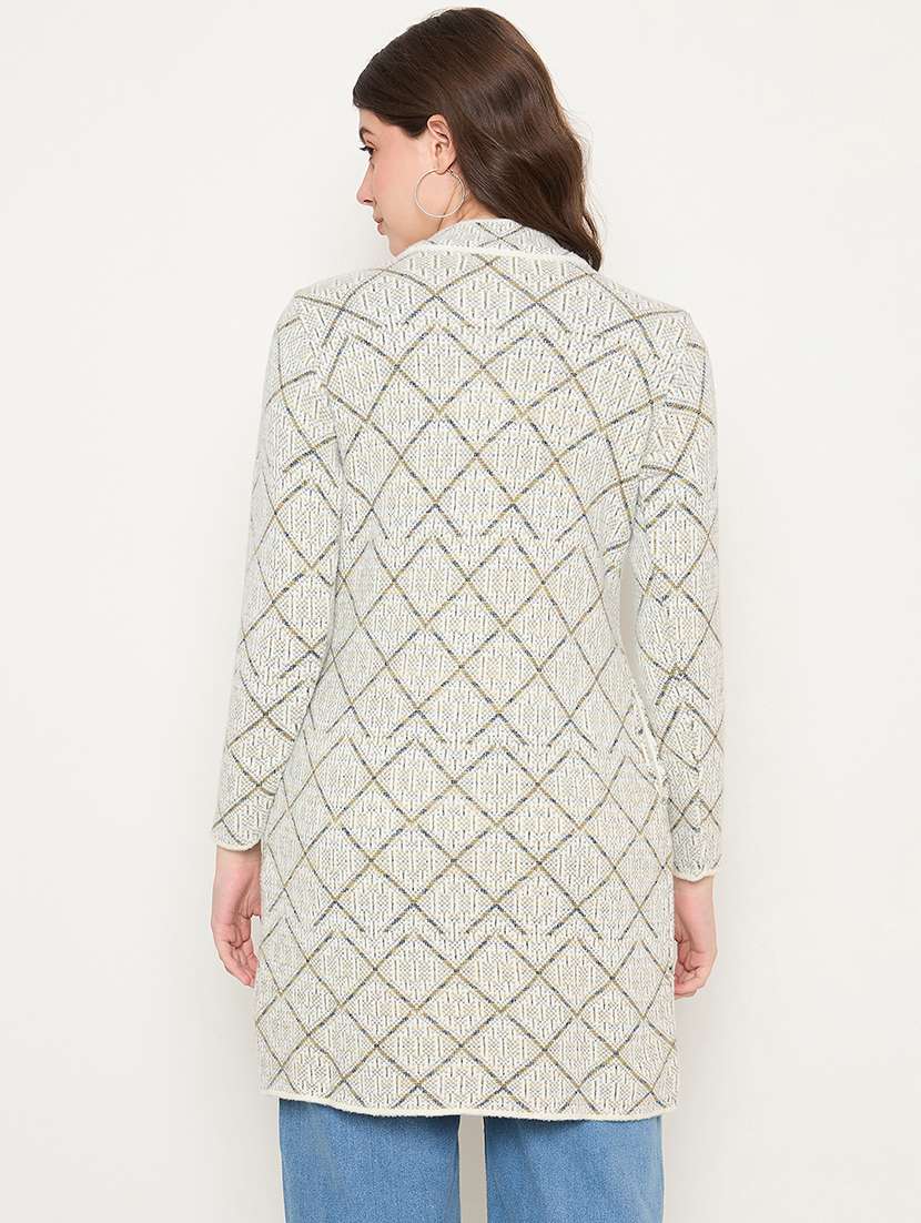women self designed long sleeve cardigan - 22264355 -  Standard Image - 2