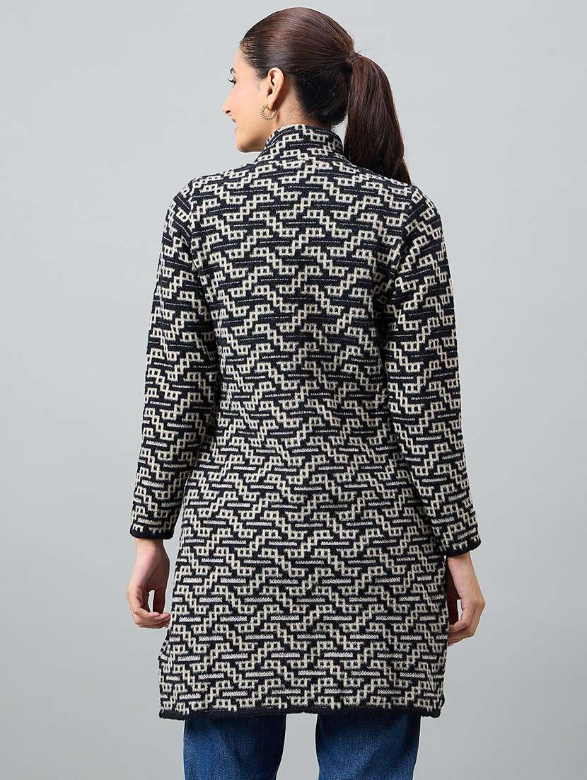 women self designed long sleeve cardigan - 22264358 -  Standard Image - 2